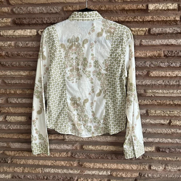 Decoded Patchwork Boho Print Button Front Shirt Size Large - Picture 2 of 6
